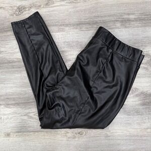 LOFT Black Faux Leather Leggings Pants Women XL
